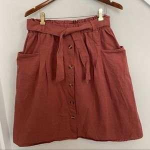 COPY - Sadie & Love | Paperbag waist button front cotton midi skirt